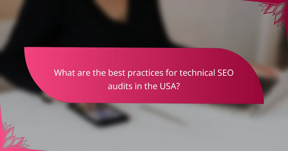 What are the best practices for technical SEO audits in the USA?