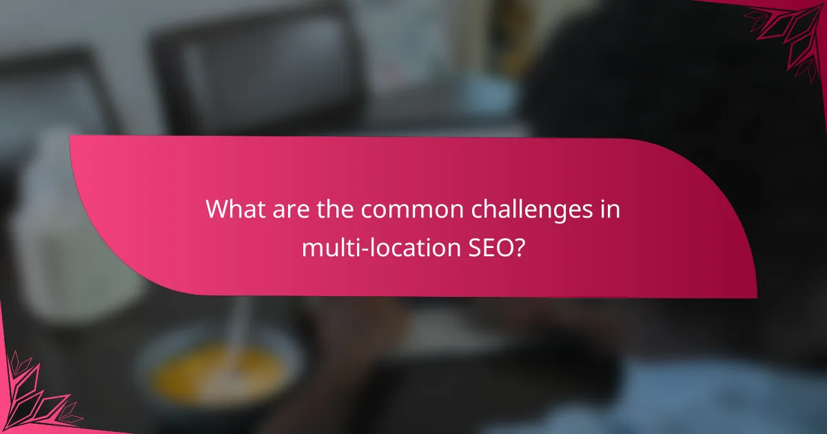 What are the common challenges in multi-location SEO?