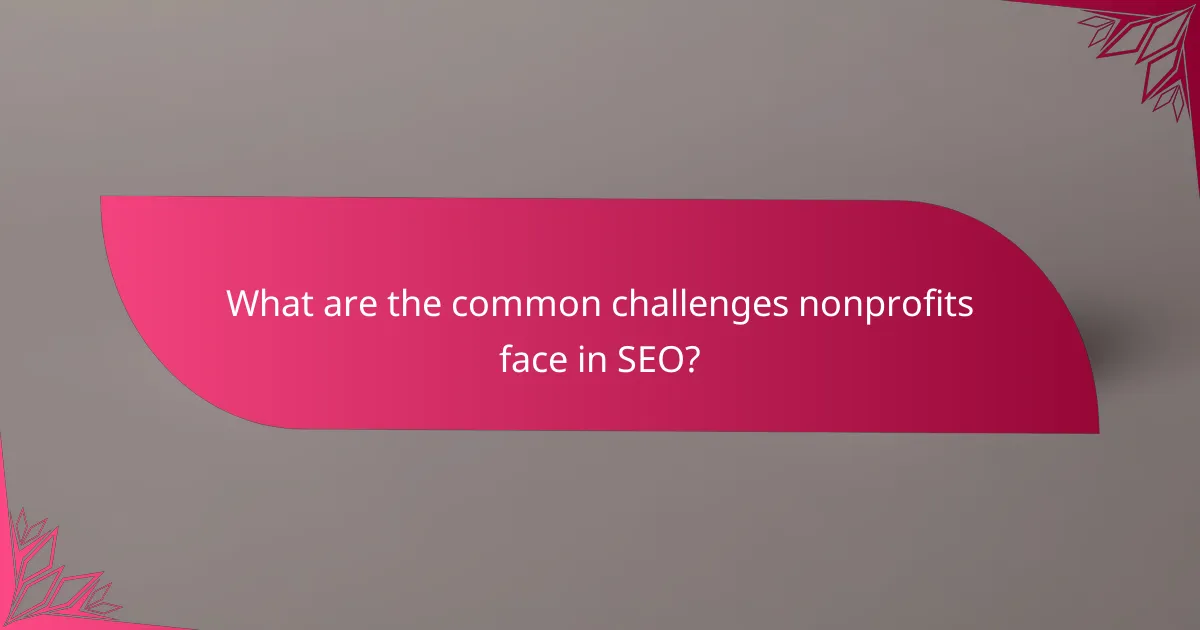 What are the common challenges nonprofits face in SEO?