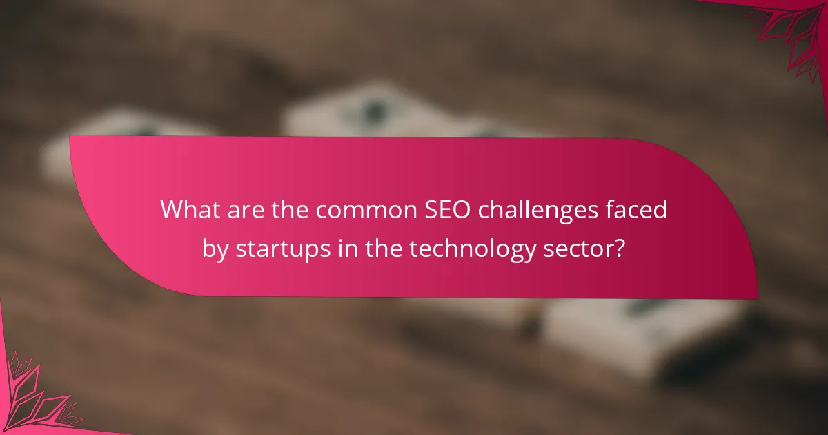 What are the common SEO challenges faced by startups in the technology sector?