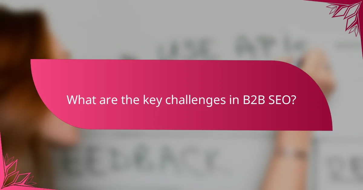 What are the key challenges in B2B SEO?