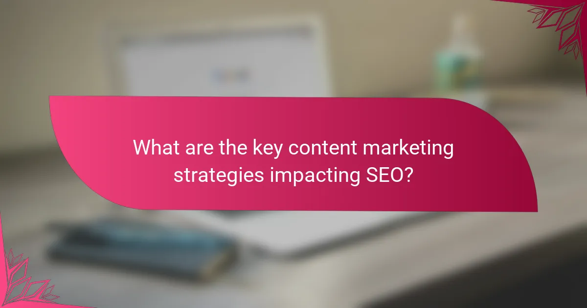 What are the key content marketing strategies impacting SEO?