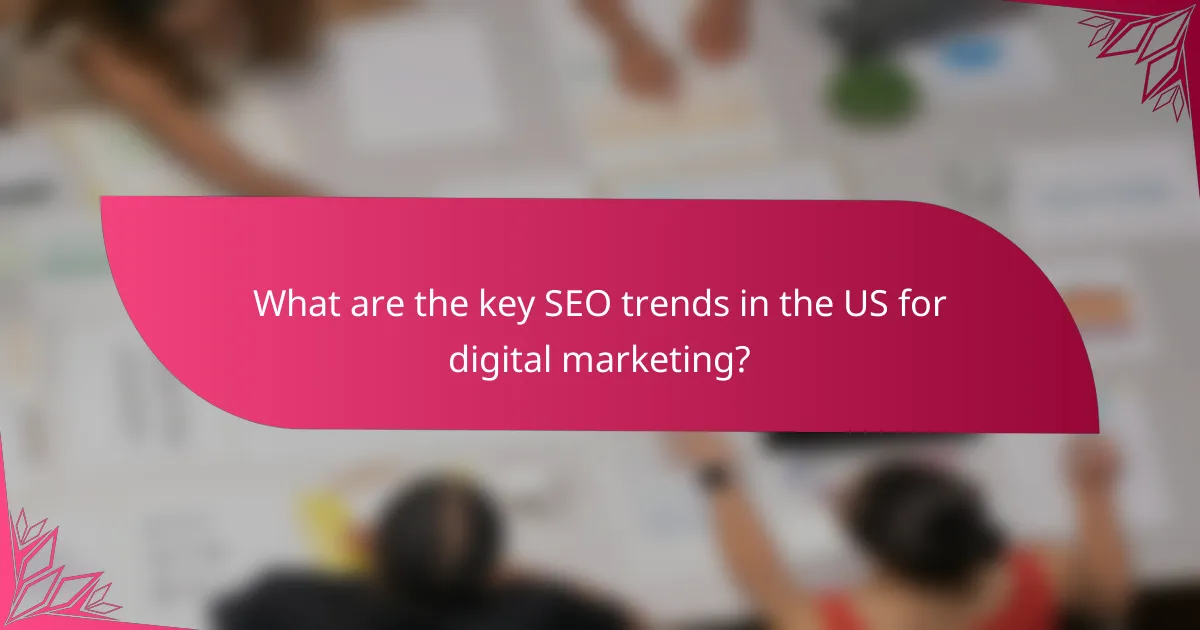 What are the key SEO trends in the US for digital marketing?